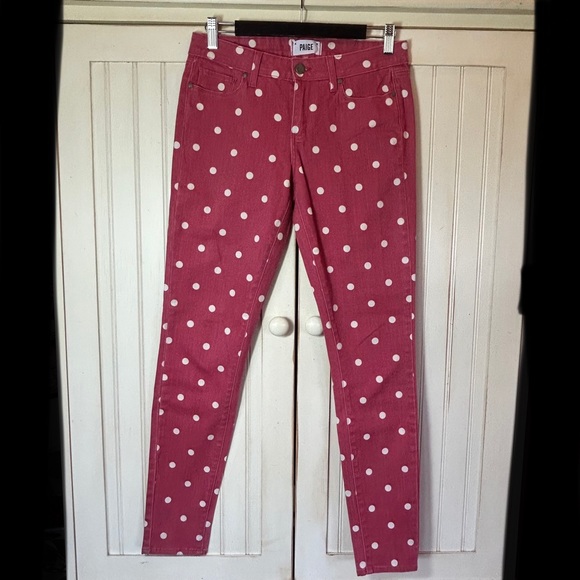 Paige Verdugo Ultra Skinny Polka Dot Jeans Sz 29 Like New - Picture 5 of 16